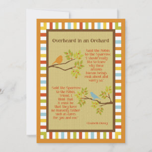 Gedicht "In einem Obstgarten Gehört" (Robin und Sp