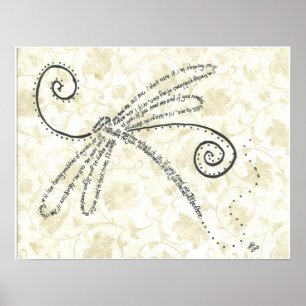 Gedicht in Form einer Libelle Poster