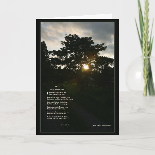 Gedicht Joyces Kilmer Baum-12x18 faltete Karte (Vorderseite)