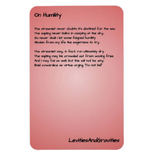 Gedicht Kitchen Magnet - Auf Demut