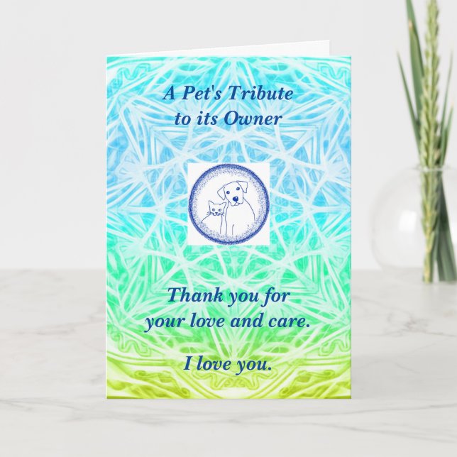 Gedicht: Komfort für den Heimtierverlust; BYG, gek Karte (Vorderseite)