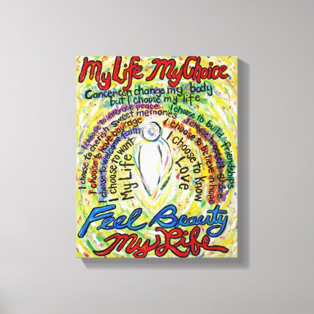 Gedicht "Krebs" Angel Gemälde "Wrapped Canvas Art" Leinwanddruck (Vorderseite)