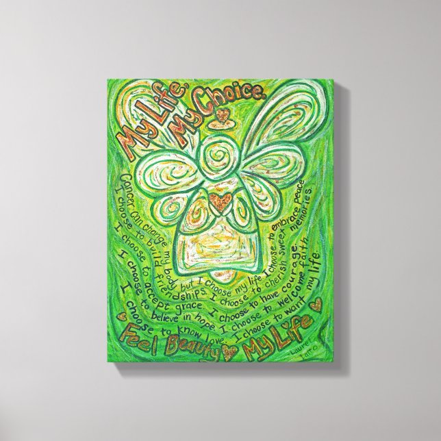 Gedicht "Krebs" Angel Gemälde "Wrapped Canvas Art" Leinwanddruck (Vorderseite)