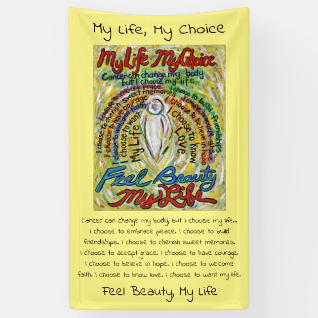 Gedicht "Krebs" Weißer Wächter Engel Art Custom Ba Banner (Vertikal)