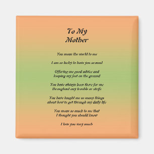 Gedicht-Magnet der Mutter Tages Magnet