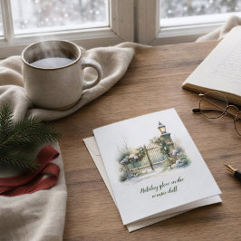 Gedicht Nordic Winter Green Red Snow Weihnachtsfes Feiertagskarte