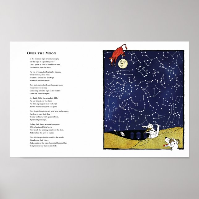 Gedicht "Over the Moon" + Kunstwerk Poster (Vorne)