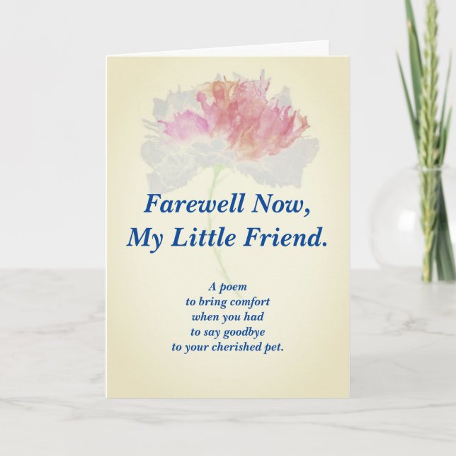 Gedicht: Pet Loss Beileid FLST geklappte Begrüßung Karte (Vorderseite)