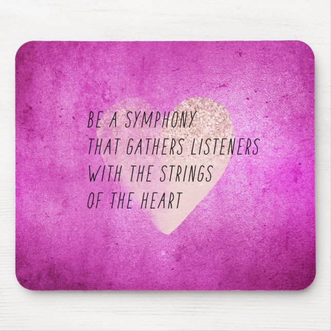Gedicht "Pink Heart Strings" Mousepad (Vorne)