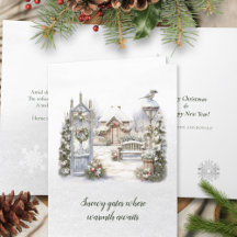 Gedicht Scandi Winter Green White Snowflake Weihna