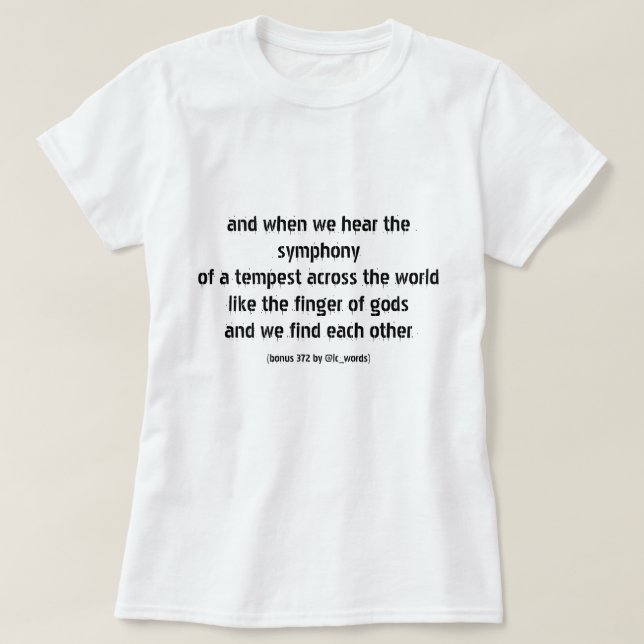 Gedicht über Leben und Liebe T-Shirt (Design vorne)
