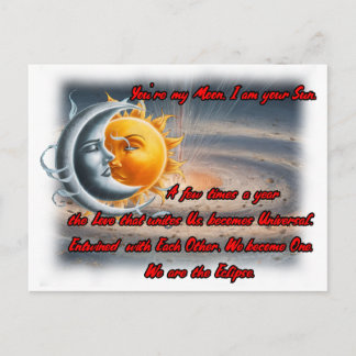 Gedicht über Sonne, Mond und Liebe Postkarte