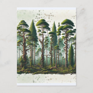 Gedicht über Wald aus Baumperspektive Postkarte