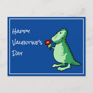 Gedicht und Dinosaurier Valentinstag Feiertagspostkarte
