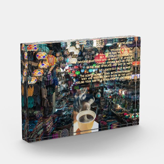 Gedicht Unendlichkeit von Juwelen, die Laternen un Fotoblock (Links)