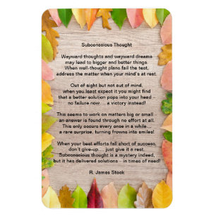 Gedicht "Unterbewusstes Denken" auf dem Flex 4"x6" Magnet