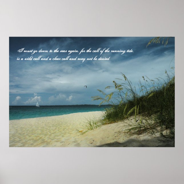 Gedicht von Bahamas Beach Seafarer Poster (Vorne)