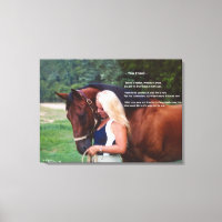 Gedicht von Pferden Freund Stretched Canvas Print