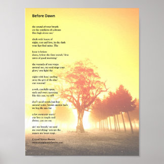Gedicht "Vor Morgengrauen" Poster