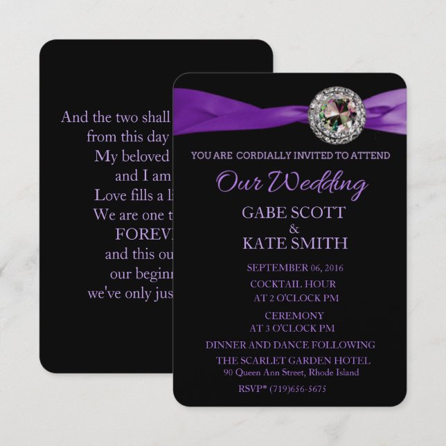 Gedicht-WEDING-EINLADUNG Einladung (Vorne/Hinten)