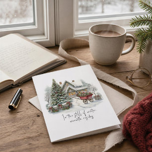 Gedicht White Barrow Grüne Pine Weihnachtsbaum Feiertagskarte