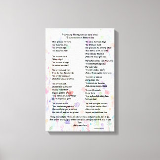"Gedicht zum Muttertag, Leinwanddruck" Leinwanddruck