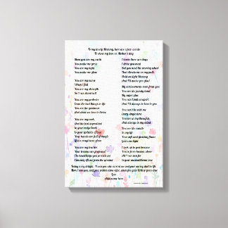 "Gedicht zum Muttertag - Leinwanddruck" Leinwanddruck