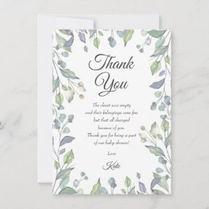 Gedicht zur Dankeskarte für Baby Shower mit Fliede