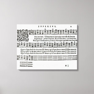 Gedicht zur Musik durch Jean Antoine de Baif Leinwanddruck