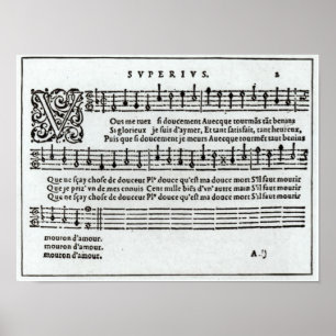 Gedicht zur Musik von Jean Antoine de Baif Poster