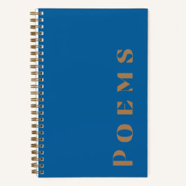 "Gedichte", Gedichtband in Blau & Gold Notizbuch