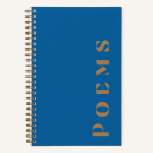 "Gedichte", Gedichtband in Blau & Gold Notizbuch