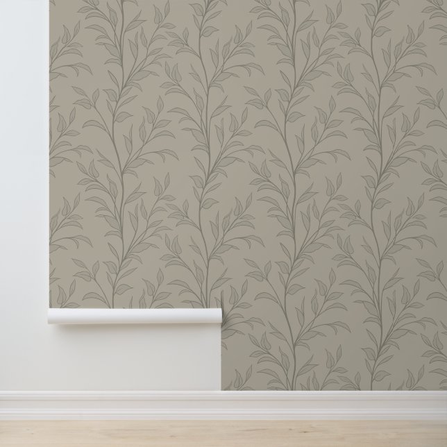 Gedichte von Blätter und Stiemen XL 3 Blattwerk Tapete (Anwendung)