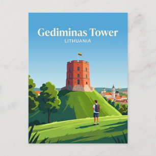Gediminas-Turm Litauen Postkarte