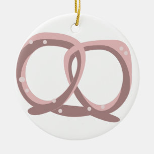 Gedrahtetes Salzbrezel-Muster Rosa Keramik-Ornamen Keramik Ornament