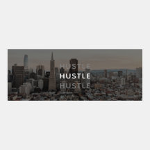 Hustle Text City Skyline Facebook