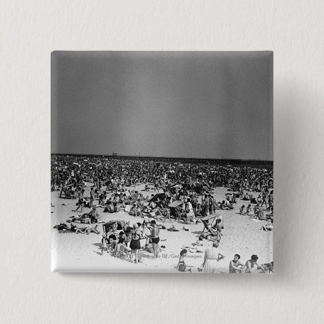 Gedrängter Strand Button (Vorderseite)