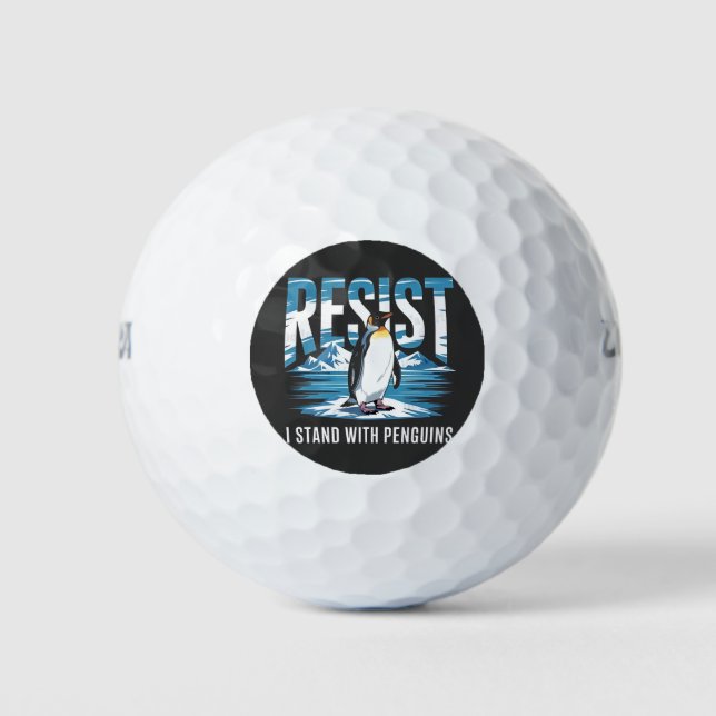 Gedreht Ich stehe mit den Pinguinen Golfball (Vorderseite)