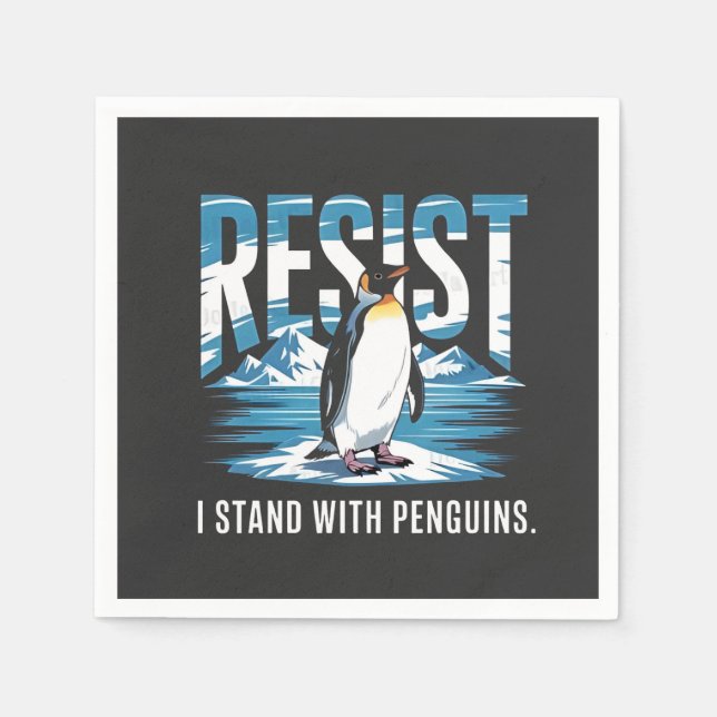 Gedreht Ich stehe mit den Pinguinen Serviette (Vorderseite)