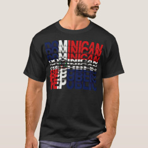 Gedreht Text-Effekt der Flagge der Dominikanischen T-Shirt
