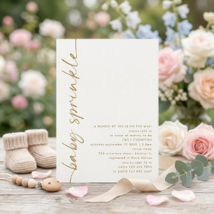 Gedrehte Gold-Kalligrafie-Sage-Baby-Shower-Sprinkl Einladung