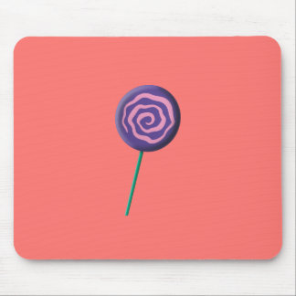 Gedrehter lila Lutscher mit Rosa Mousepad