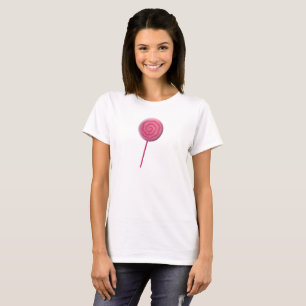 Gedrehter rosa Lutscher mit Rot T-Shirt