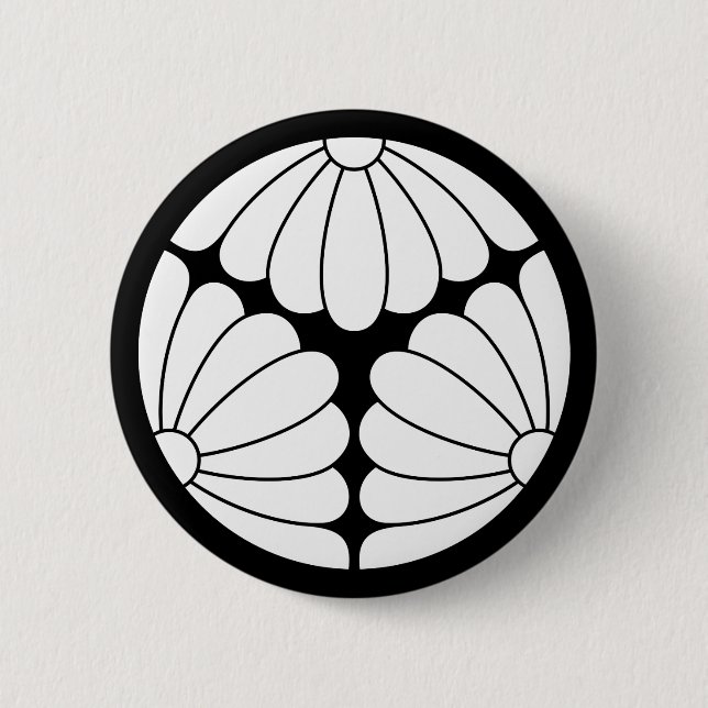 Gedreite Chrysanthemen Button (Vorderseite)