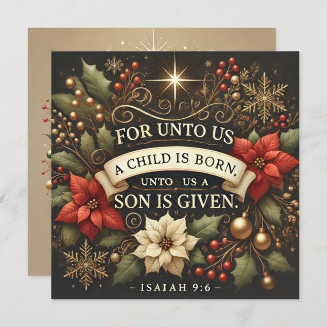 Gedruckt für uns Ein Kind ist Geborenes Buch Einladung (Vorne/Hinten)