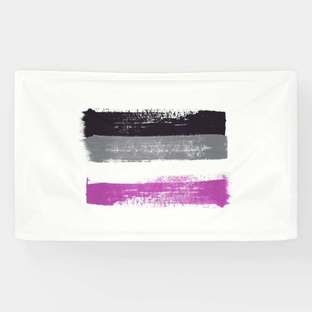 GEDRUCKTE ASEXUELLE PRIDE FLAG BANNER (Horizontal)