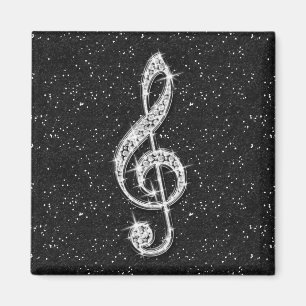 Gedruckte Glitzernde Funkelnde Diamant Noten Magnet