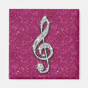 Gedruckte Glitzernde Funkelnde Diamant Noten Magnet