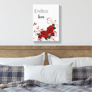 Gedruckte Leinwand Endlose Liebe rote Rosen 