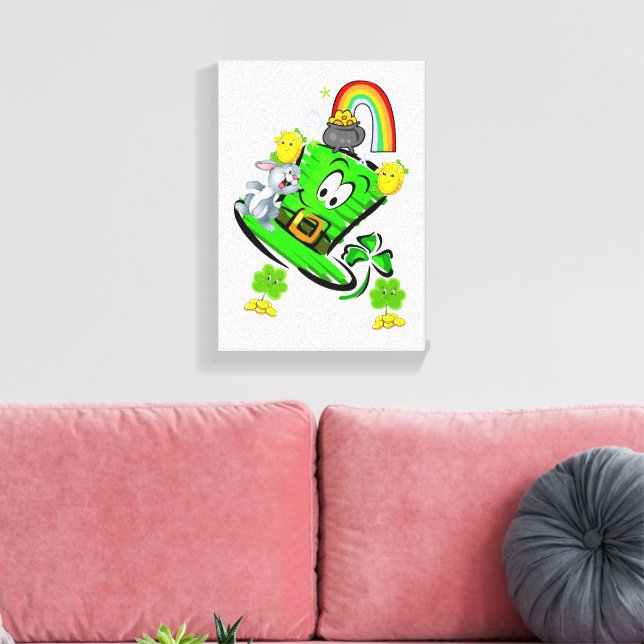 Gedruckte Leinwand St. Patrick's Day Rabbit (Insitu (Wohnzimmer))